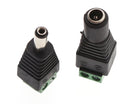 5 Male +5 Female AC/DC Jack Plug Led Connector Adapter Led Strip Light 5.5x2.1 L