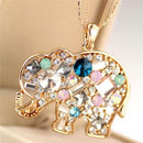 Fashion Crystal Lucky Lovely Elephant Necklace Pednat Necklase Long Chainã€NME