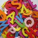100 Pieces Colorful Wooden Letters Buttons Decoration Sewing Crafts