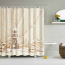 Shower Curtain Lighthouse Bathroom Polyester Panel Drapes + 12 Hooks BATH