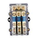 Support Of 3 Way Fuse Distribution Block In Line Of Car Stereo Audio System