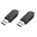 High Speed 480Mbps OTG USB2.0 Type-C Memory Card Reader for SD TF Card 2pcs