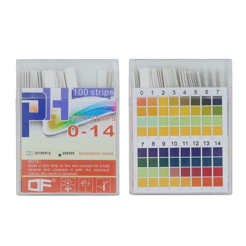 100pcs 0-14 pH Test Strips Alkaline Acid Indicator Paper Litmus Tester A