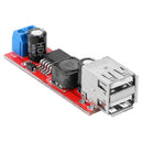 Dual USB Output 9V/12V/24V/36V to 5VDC-DC Auto Car Charger 3A Step-down Module