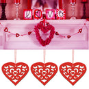 10pcs/bag Wooden Hollow Love Heart Pendants Wedding Valentines Day Decor A