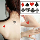 5Pcs/Set Peach Heart Poker Waterproof Temporary Sleeve Tattoo Glitter Tattoos Kw