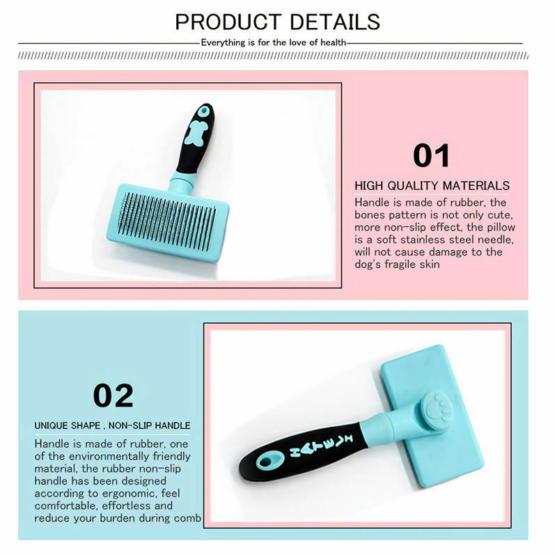 slicker brush for dogs and cats Pet grooming brush - Remove gently hair ent