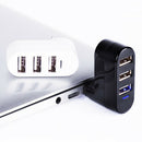 Mini 3 Port USB 2.0 Rotate Splitter Adapter Hub for PC Laptop Notebook Expans Hn