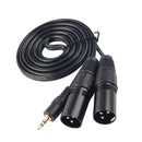 5 Feet 3.5mm (Mini) Male to Dual XLR Male Microphone Cable, Stereo Audio