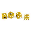 Vehicle Car Tyre Valve Cap Cover Dice Shape Yellow 4 Pcs O1A6