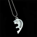 Best Friends Forever Broken Heart Crystal Pendant Necklace Friendship Jewelry Gw