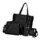 2Pcs Four Set Leather Handbag Cross Body Shoulder Card Tote Bag for Ladies