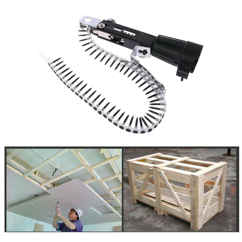 Screw Spike Chain Nail Gun Adapter Electric Drill Woodworking Tool Kit
