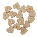 100pcs Solid Wood Unfinished Wooden Board Gift Tags Heart with Holes 20mm