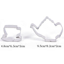 2Pcs/set Tea Cup and Tea Pot Shape Cookie Cutter DIY Biscuit StampsBakingToolsM&