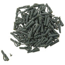 50Pcs/Sets Fishing Terminal Tackle Safety Lead Clips with Pins Tail Rubber