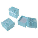 24 Pcs Ring Earring Jewelry Display Gift Box Bowknot Square Case sky blue