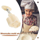 Hand Press Mooncake Mold Cake Rabbit Printed Mid-autumn Kitchen Baking Tool