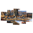 5pcs Unframed Modern Art Oil Painting Deers Huge Home Wall Art Decor On PVC