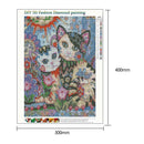 5D DIY Full Drill Diamond Painting 2 Cats Cross Stitch Embroidery Mosaic