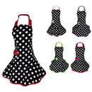 Cotton Ladies Women Apron Cooking Dots Kitchen Restaurant Work Apron Red