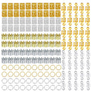 160x/set Hair Coil Dreadlocks Beads Cuffs Braiding Clips Twisted Braid New BX