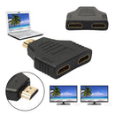 Portable 1080P HDMI Male to 2 Female 1 In 2 Out Splitter Adapter Protector