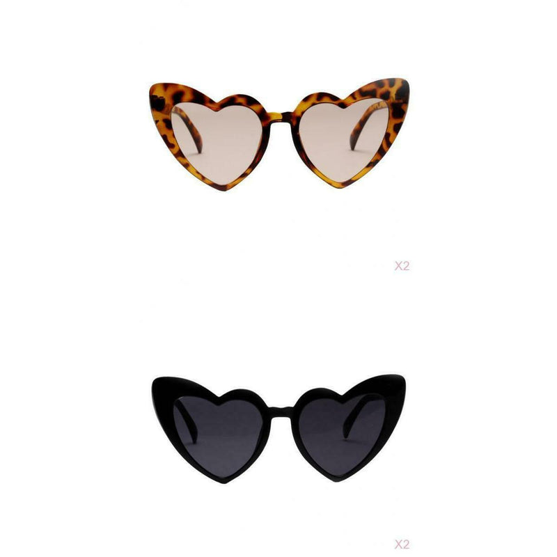 4pcs Women's Heart Frame Sunglasses Summer Glasses Party Costume Eyewear
