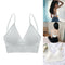 2 Pcs Women's V Neck Padded Bralette Seamless Comfort Bra Crop Top Sport Bra