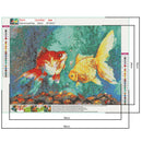 5D DIY Diamond Painting Animals Full Round Drill Rhinestone (Goldfish)