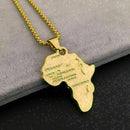 Men Charm Metal .African Africa Map Pendant Necklace Chain Gift Gol Gift Al W8E2