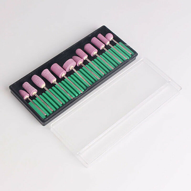 12x/Set Nail Art Manicure Tool Ceramic Drill Bits Burs Polishing Grinding  TVM