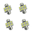 4pcs 6SMD 5050 LED Bulbs 600K Dome Map Trunk Number Plate Light