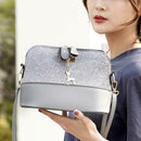 Shell Shoulder Handbag Women Shining Sequins PU Leather Messenger Bag/Grey