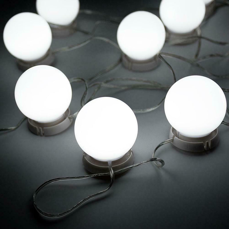 10pcs Makeup Mirror Vanity LED Soft Light Bulbs Kit Cosmetic Lighting White Set