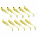 10pcs/lot Bait Fishing Lure Luminous Smell Jig Hook Clam Worm 50mm/1.2g-AU V6L5