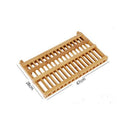 Folding Bamboo Dish Rack Drying Rack Holder Utensil Drainer Plate Storage H