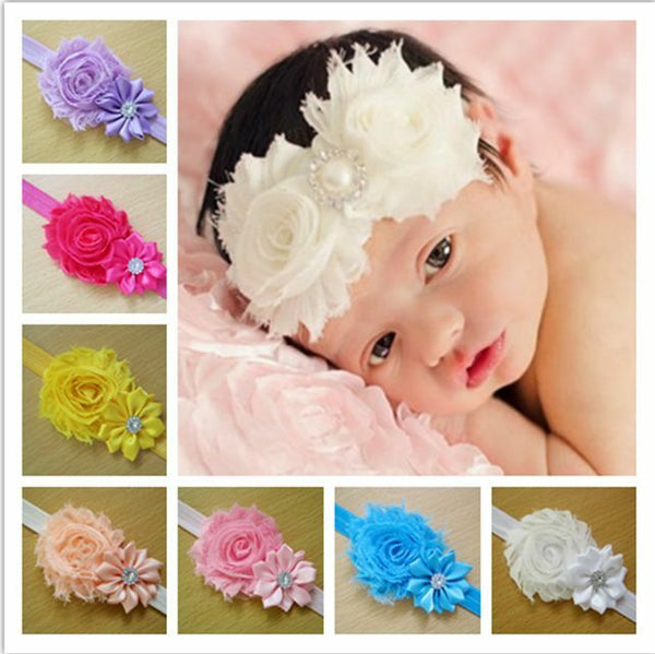 10 x Girl Newborn Baby Toddler Infant Flower Headband Hair Bow Band Photo Props