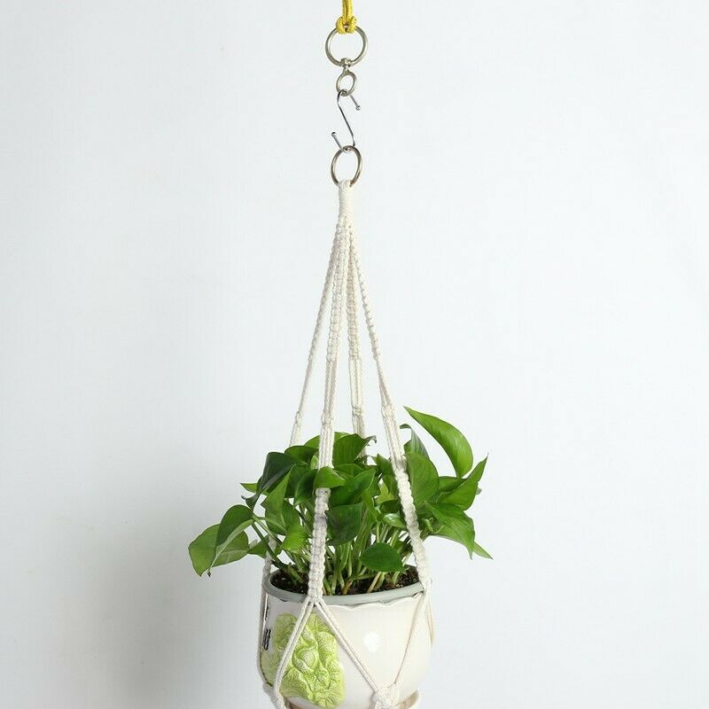 Macrame Double Plant Hanger Indoor Outdoor 2 Tier Hanging Planter Cotton