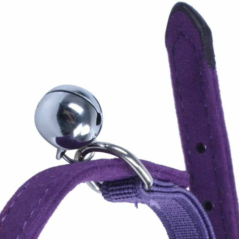 Heart charm and bell cat collar safety elastic adjustable with soft velvet  Q9J4