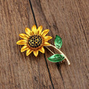 Fashion Crystal Sunflower Brooch Pins Coat Hat Accessory Banquet Party Gift