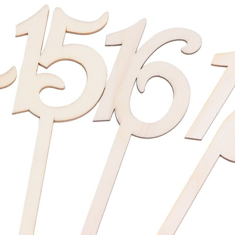 1 to 20 Wooden Table Numbers with Holder Base for Wedding Party Decoration