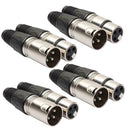 8pcs 4 Male 4 Female XLR 3Pin Plug Microphone Audio Cable Wire Connectors