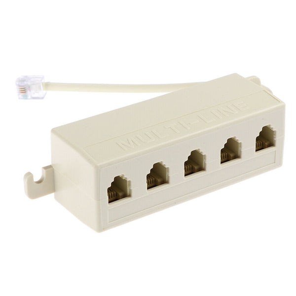 1Pc RJ11 splitter 5 way adapter 1 male to 5 female RJ-11 phone jack splittersOZ