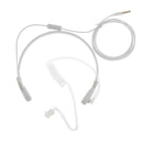 3.5mm Plug Earpiece Throat Mic Headset Covert Acoustic Tube Microphone White