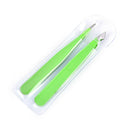 2Pcs/Set Green Hair Removal Eyebrow Tweezer Eye Brow Clips Beauty Makeup Too BX