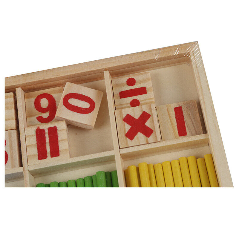 Baby Children Wooden Counting Math Game Mathematics Toys Kids Preschool EducN3O5