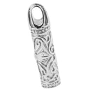 Stainless Steel Flower Engraving Cylinder Pendant For Necklace Keyring Urn
