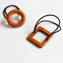 Fashion Retro Elastic Hair Band Geometric Round Square Wood Hair Ring Simpl