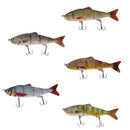 5pcs 4.7'' 4 Segments Fishing Baits Lures Swimbait Life-like Trout Striper